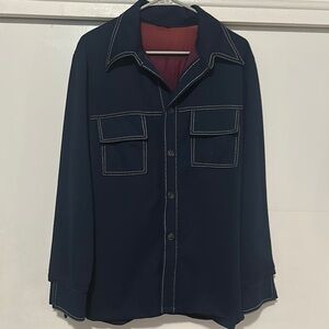 Men's Navy Jacket with Contrast Stitching